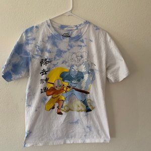 Nickelodeon Avatar the Last Airbender Blue White Tie Dye TEE SIZE Medium